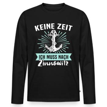 Zinnowitz Zinnowitzer - Männer Premium Bio Langarmshirt - Schwarz - Vorne - Nico (187cm)