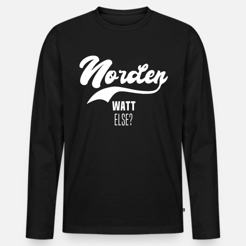 Norden - Männer Premium Bio Langarmshirt - Schwarz