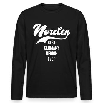 Norden - Männer Premium Bio Langarmshirt - Schwarz - Vorne - Nico (187cm)