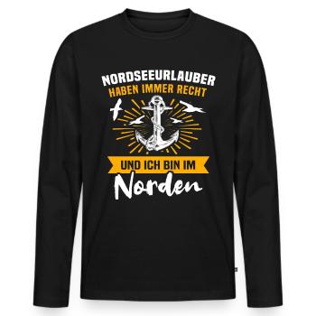 Norden Sprüche - Männer Premium Bio Langarmshirt - Schwarz - Vorne - Nico (187cm)
