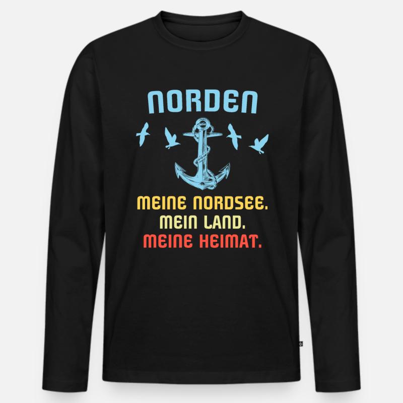 Norden - Männer Premium Bio Langarmshirt - Schwarz