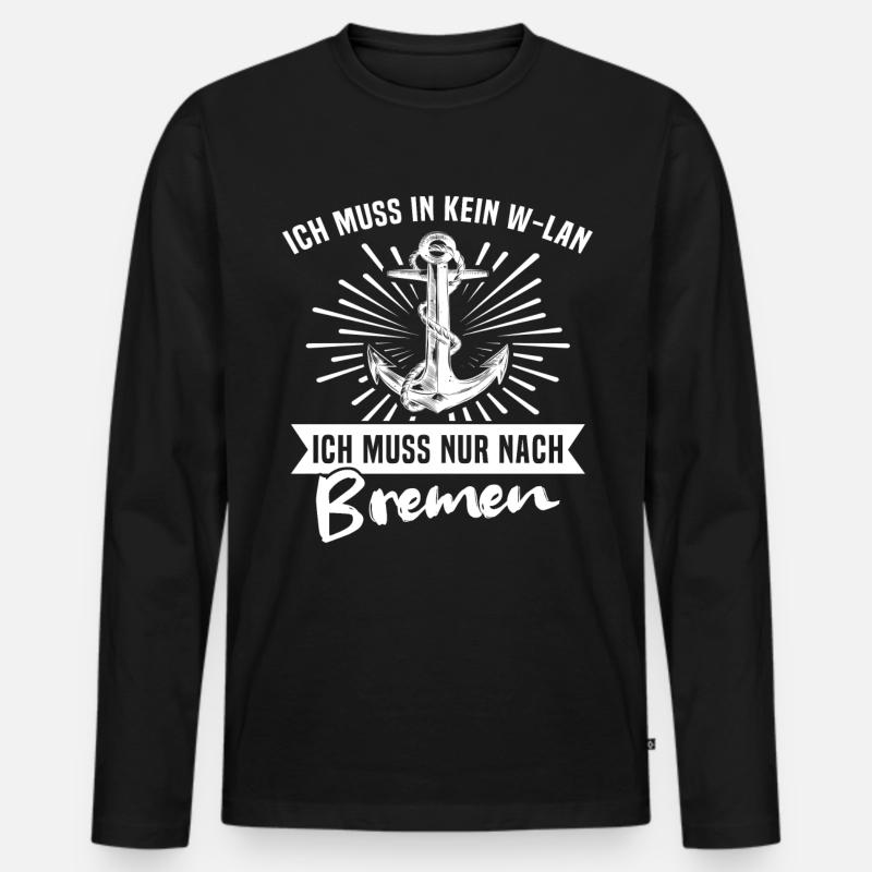 Bremen - Männer Premium Bio Langarmshirt - Schwarz