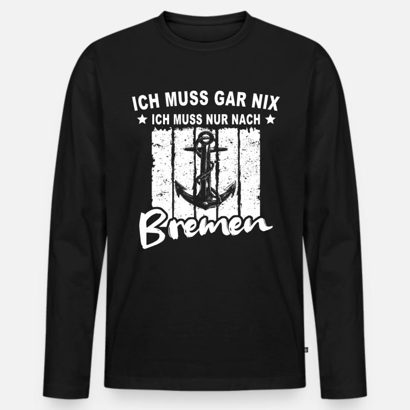 Bremen - Männer Premium Bio Langarmshirt - Schwarz