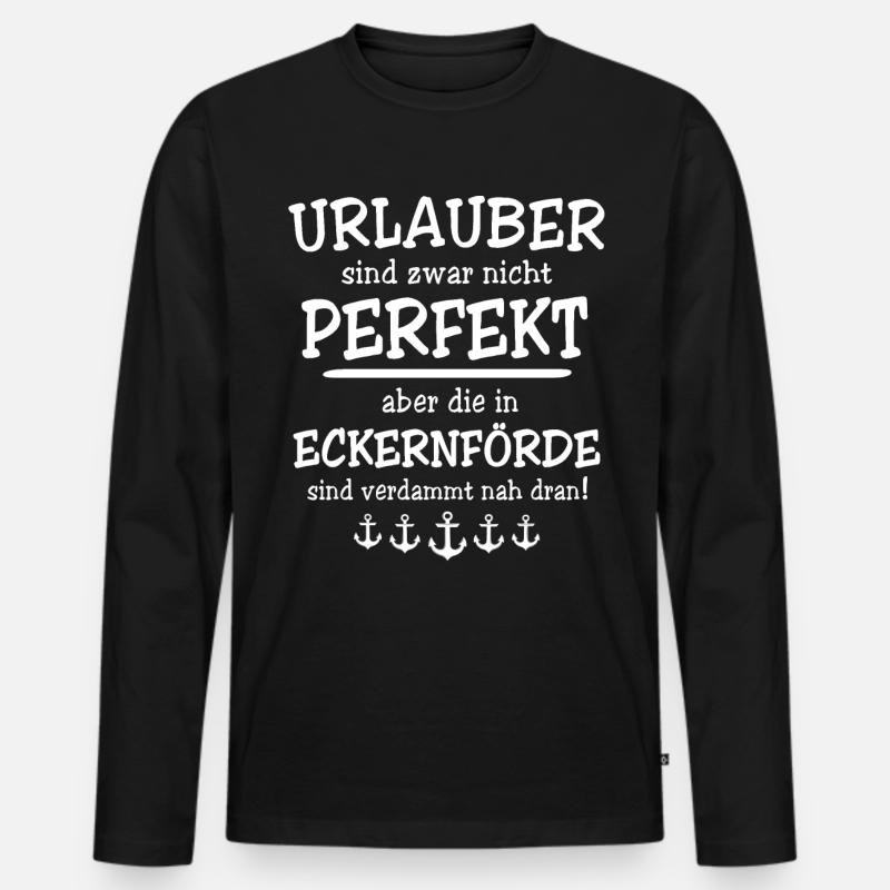 Eckernförde Spruch - Männer Premium Bio Langarmshirt - Schwarz