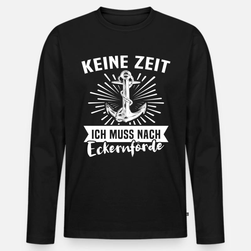 Eckernförde - Männer Premium Bio Langarmshirt - Schwarz