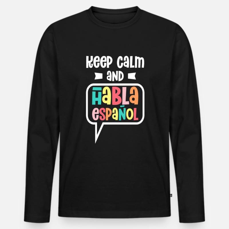 Spanischlehrerin Maestra Bilinguale Lehrerin - Männer Premium Bio Langarmshirt - Schwarz