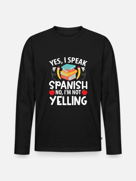 Spanischlehrerin Maestra Bilinguale Lehrerin - Männer Premium Bio Langarmshirt - Schwarz