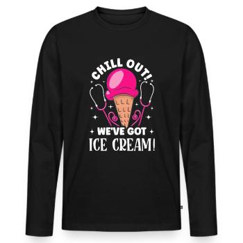Drôle Mental Soins Infirmiers Psychiatrique - T-shirt manches longues Premium bio Homme - noir - Devant - Nico (187cm)