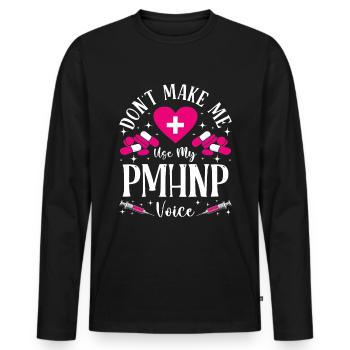 Drôle Psychiatrique - T-shirt manches longues Premium bio Homme - noir - Devant - Nico (187cm)