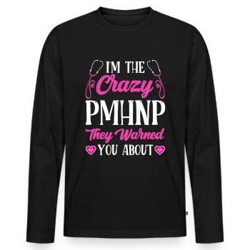 Drôle Psychiatrique - T-shirt manches longues Premium bio Homme - noir - Devant - Nico (187cm)