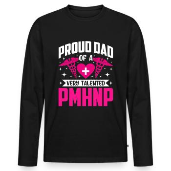 Drôle Psychiatrique - T-shirt manches longues Premium bio Homme - noir - Devant - Nico (187cm)