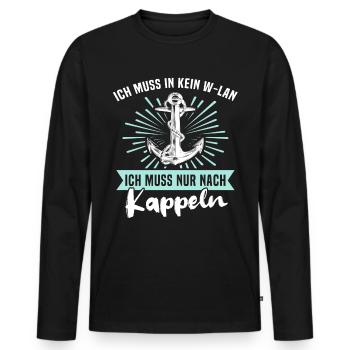 Kappeln Kappelner - Männer Premium Bio Langarmshirt - Schwarz - Vorne - Nico (187cm)
