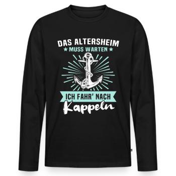 Kappeln Kappelner - Männer Premium Bio Langarmshirt - Schwarz - Vorne - Nico (187cm)