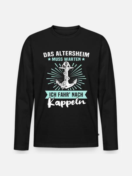 Kappeln Kappelner - Männer Premium Bio Langarmshirt - Schwarz