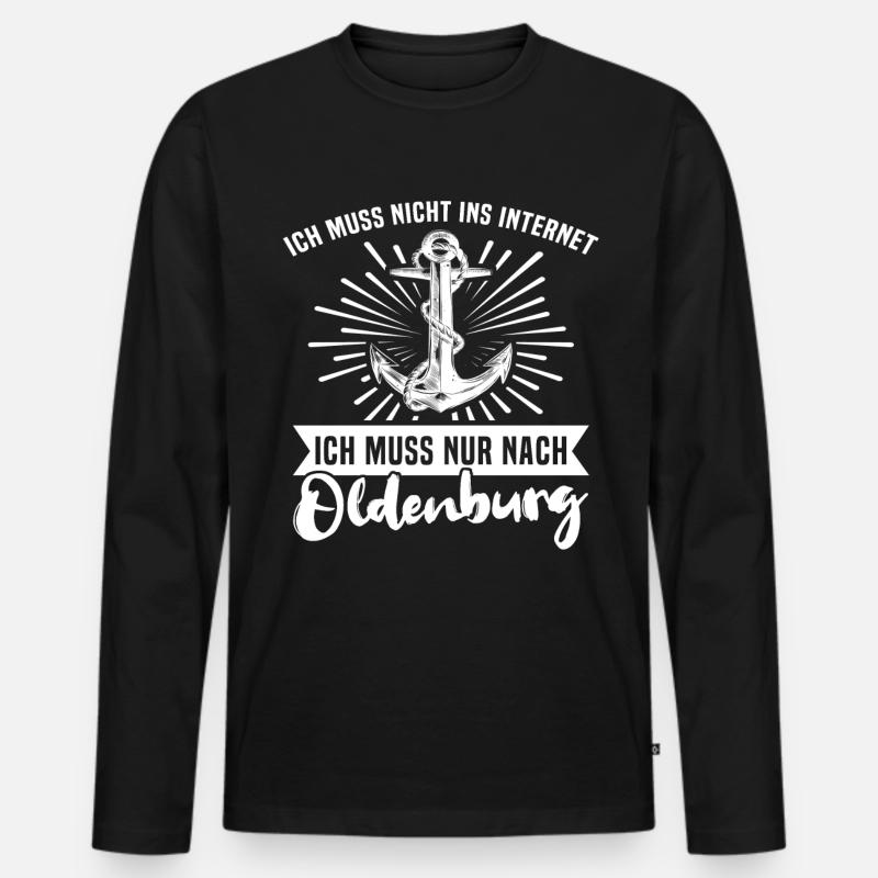 Oldenburg - Männer Premium Bio Langarmshirt - Schwarz