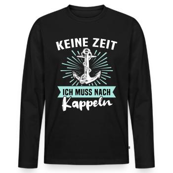 Kappeln Kappelner - Männer Premium Bio Langarmshirt - Schwarz - Vorne - Nico (187cm)