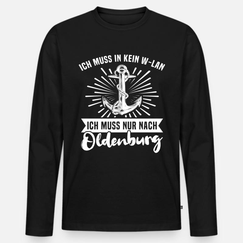 Oldenburg - Männer Premium Bio Langarmshirt - Schwarz