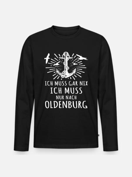 Oldenburg Oldenburger - Männer Premium Bio Langarmshirt - Schwarz