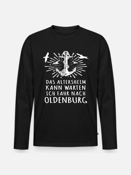 Oldenburg Oldenburger - Männer Premium Bio Langarmshirt - Schwarz