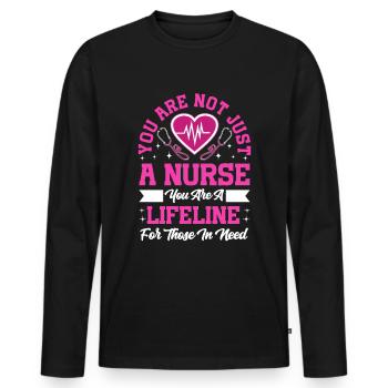 Drôle Psychiatrique - T-shirt manches longues Premium bio Homme - noir - Devant - Nico (187cm)