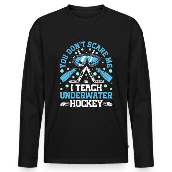 Ils ne me font pas peur, j’enseigne - T-shirt manches longues Premium bio Homme - noir - Devant - Nico (187cm)