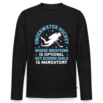 Les buts de but de hockey subaquatique sont obligatoires - T-shirt manches longues Premium bio Homme - noir - Devant - Nico (187cm)