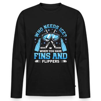 Qui a besoin de crème glacée ? Hockey subaquatique amusant - T-shirt manches longues Premium bio Homme - noir - Devant - Nico (187cm)