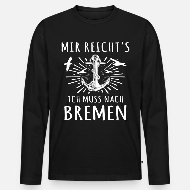 Bremen - Männer Premium Bio Langarmshirt - Schwarz