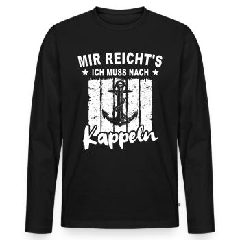 Kappeln - Männer Premium Bio Langarmshirt - Schwarz - Vorne - Nico (187cm)