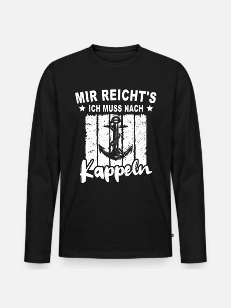 Kappeln - Männer Premium Bio Langarmshirt - Schwarz