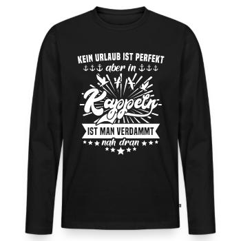 Kappeln - Männer Premium Bio Langarmshirt - Schwarz - Vorne - Nico (187cm)