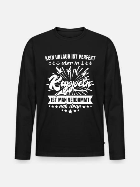 Kappeln - Männer Premium Bio Langarmshirt - Schwarz