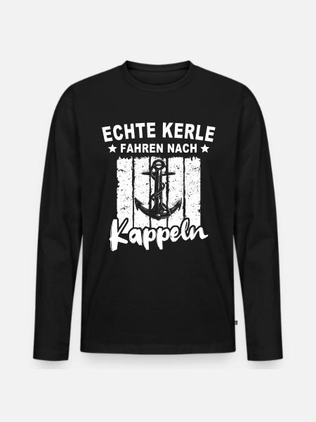 Kappeln - Männer Premium Bio Langarmshirt - Schwarz