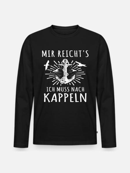Kappeln Kappelner - Männer Premium Bio Langarmshirt - Schwarz