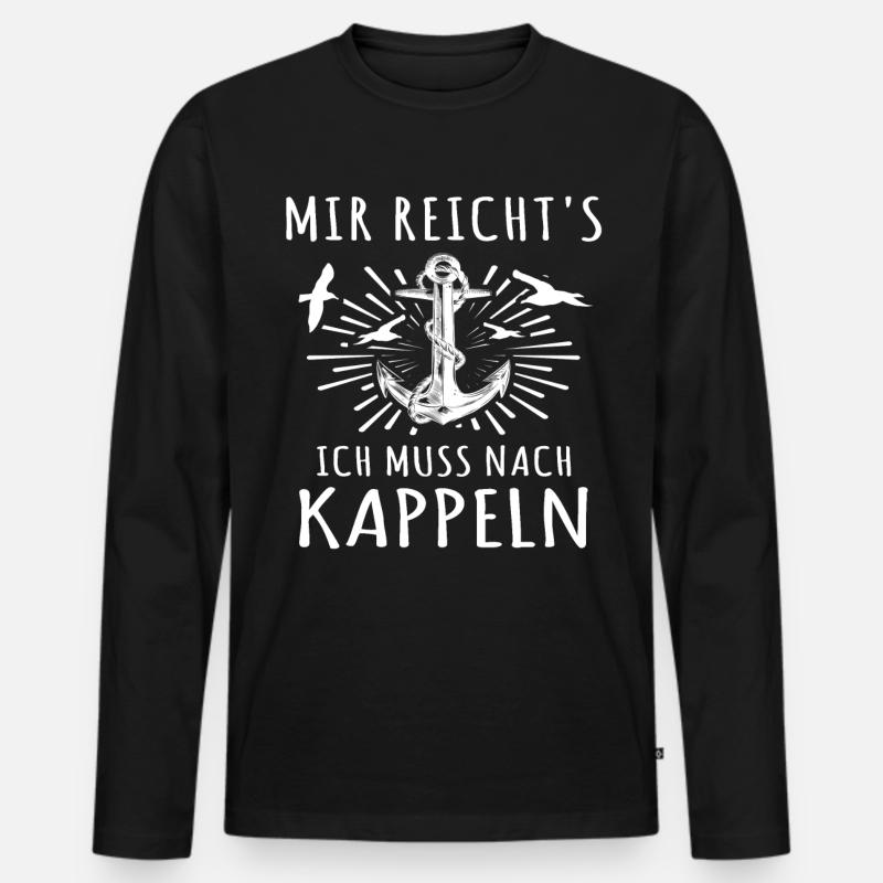 Kappeln Kappelner - Männer Premium Bio Langarmshirt - Schwarz