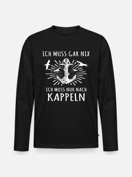 Kappeln - Männer Premium Bio Langarmshirt - Schwarz