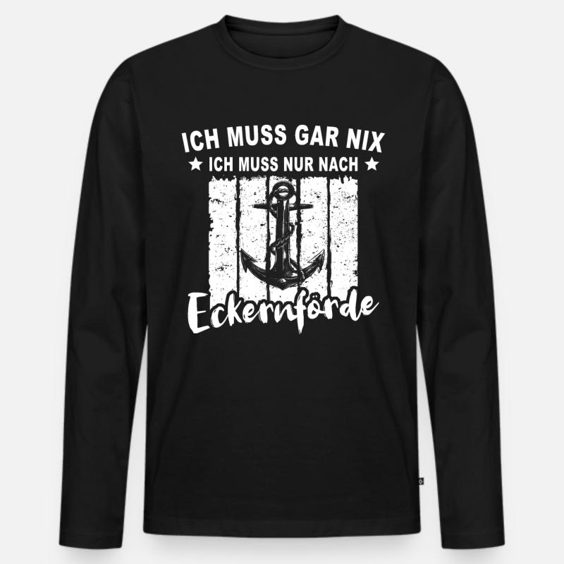 Eckernförde Eckernförder - Männer Premium Bio Langarmshirt - Schwarz