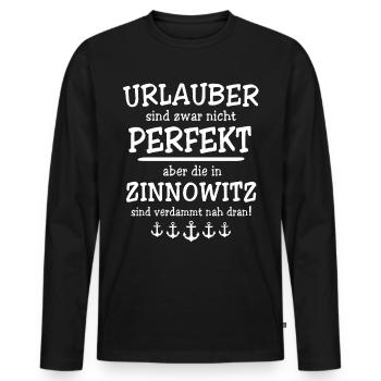 Zinnowitz Sprüche - Männer Premium Bio Langarmshirt - Schwarz - Vorne - Nico (187cm)