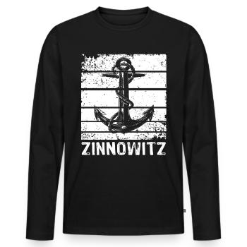 Zinnowitz - Männer Premium Bio Langarmshirt - Schwarz - Vorne - Nico (187cm)