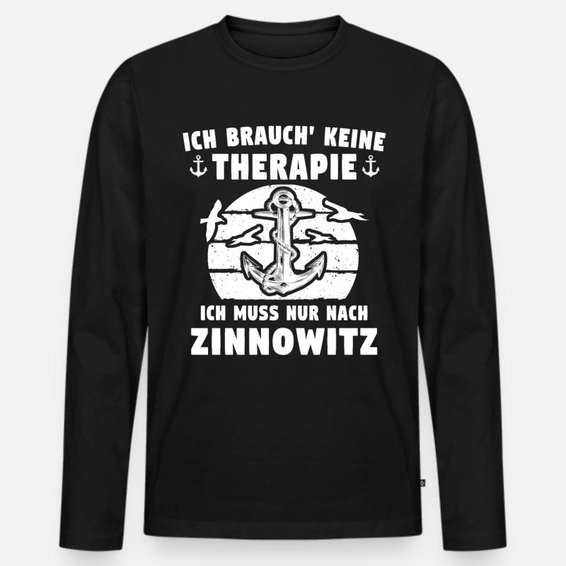 Zinnowitz Sprüche - Männer Premium Bio Langarmshirt - Schwarz