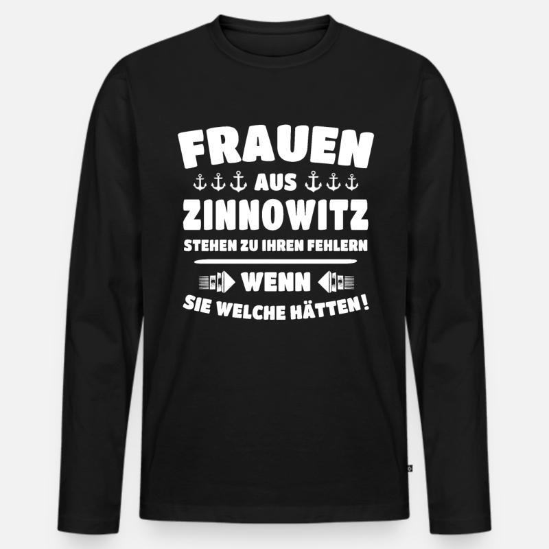 Zinnowitz - Männer Premium Bio Langarmshirt - Schwarz