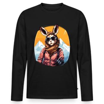 Après Party Mountains Snow Bunny Ski - Men's Premium Organic Long Sleeve Shirt - black - Front - Nico (187cm)
