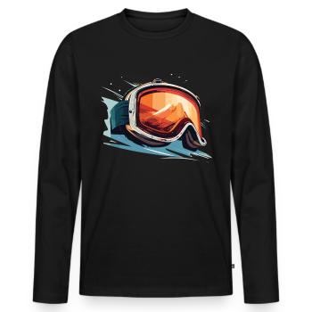 Winter Sports Mountains Snow Ski - Men's Premium Organic Long Sleeve Shirt - black - Front - Nico (187cm)