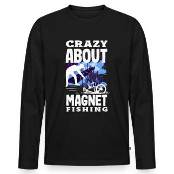 Magnetfischen Detektion Schatzsuche - Männer Premium Bio Langarmshirt - Schwarz - Vorne - Nico (187cm)