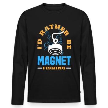 Magnetfischen Detektion Schatzsuche - Männer Premium Bio Langarmshirt - Schwarz - Vorne - Nico (187cm)