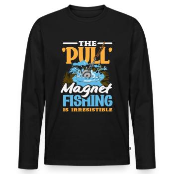 Magnetfischen Detektion Schatzsuche - Männer Premium Bio Langarmshirt - Schwarz - Vorne - Nico (187cm)