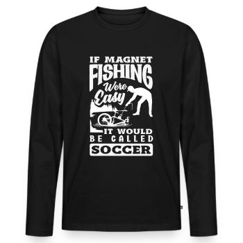 Magnetfischen Detektion Schatzsuche - Männer Premium Bio Langarmshirt - Schwarz - Vorne - Nico (187cm)