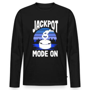 Magnetfischen Detektion Schatzsuche - Männer Premium Bio Langarmshirt - Schwarz - Vorne - Nico (187cm)