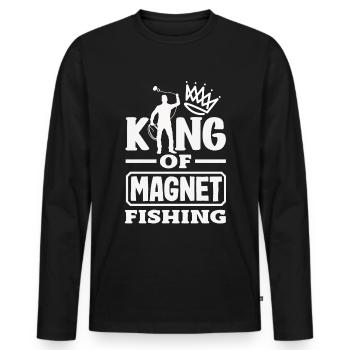 Magnetfischen Detektion Schatzsuche - Männer Premium Bio Langarmshirt - Schwarz - Vorne - Nico (187cm)