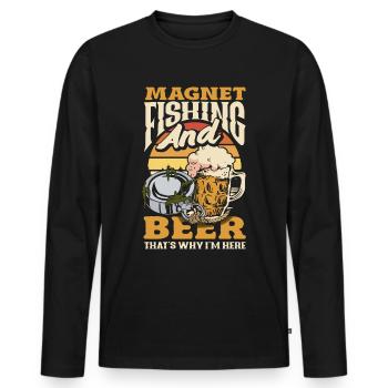 Magnetfischen Detektion Schatzsuche - Männer Premium Bio Langarmshirt - Schwarz - Vorne - Nico (187cm)